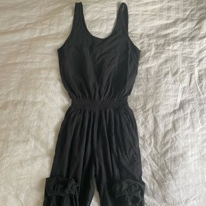Aerie Black Cotton Jumpsuit - Size XS